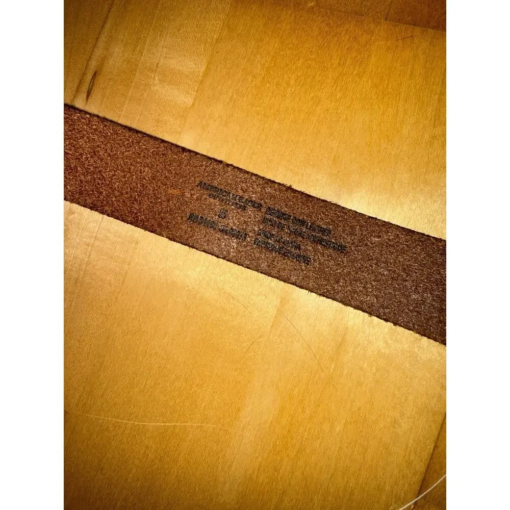 American Eagle Brown Leather Western Concho Silver Buckle Belt Small